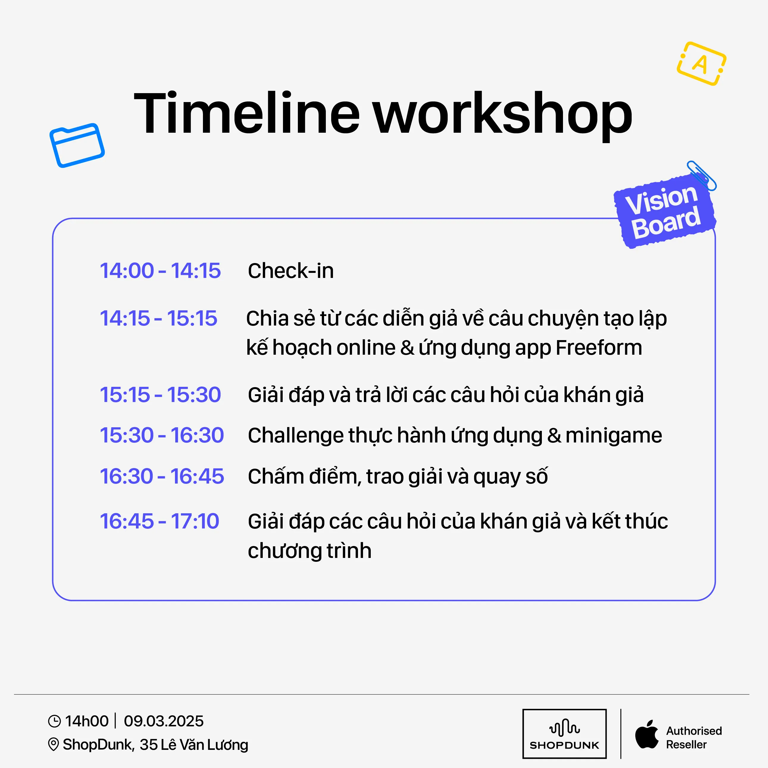 Timeline sự kiện
